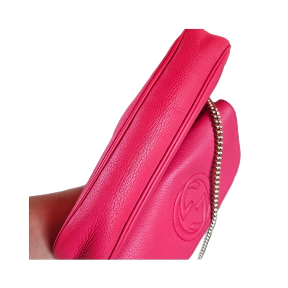 Gucci Soho Chain Crossbody Bag in Rare Hot Pink Leather - Picture 3 of 10